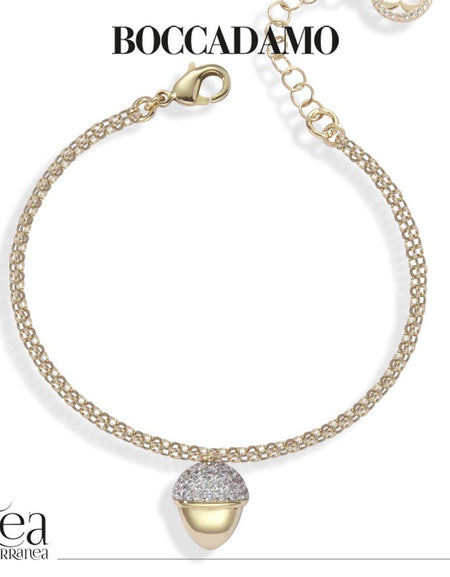 Bracciale donna BOCCADAMO CALEIDA con pendente piramidale grande placcato oro giallo e zirconi