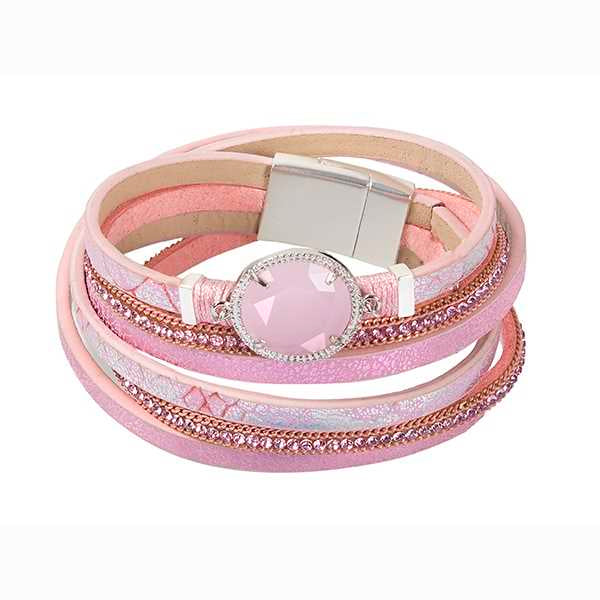 BOCCADAMO MYA Bracciale Multifilo con Cristallo Antique Rose