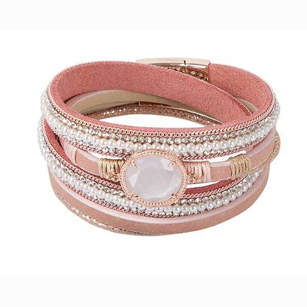 BOCCADAMO MYA Bracciale Multifilo Cristallo Bianco