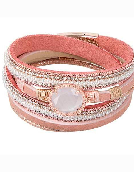 BOCCADAMO MYA Bracciale Multifilo Cristallo Bianco