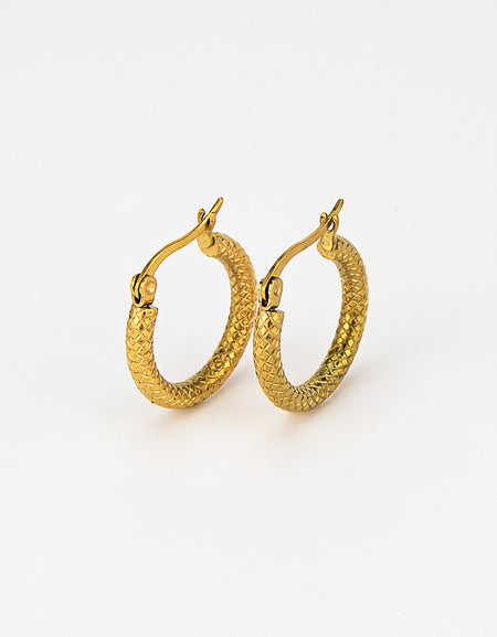 BOCCADAMO MYA Orecchini Dorati a Cerchio Diamantati Extra Small