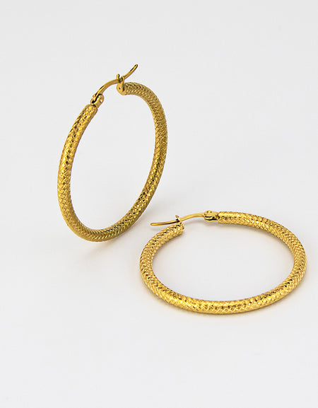 BOCCADAMO MYA Orecchini a Cerchio Dorati Diamantati Medium