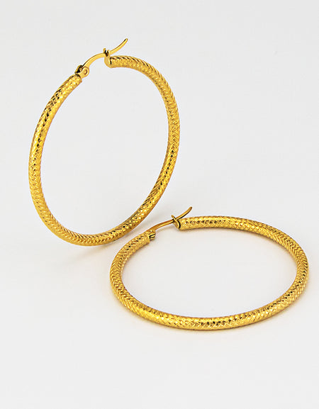 BOCCADAMO MYA Orecchini a Cerchio Dorati Diamantati Large