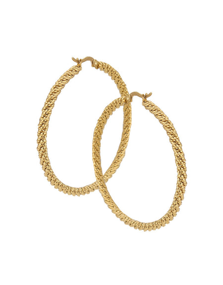 BOCCADAMO MYA Orecchini a Cerchio Dorati Torchon Medium