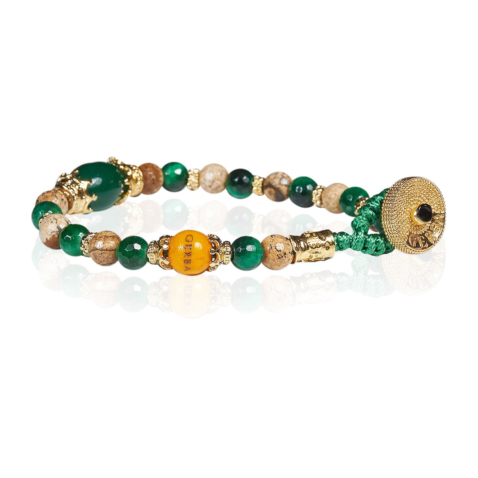 Bracciale malachite e occhio di tigre 8mm | Marlù Gioielli Bracciale malachite e occhio di tigre 8mm | Marlù Gioielli