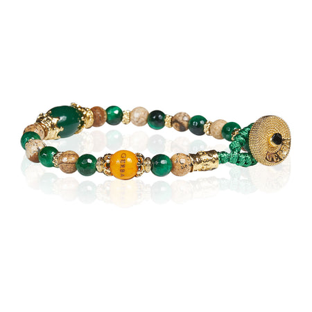 GERBA Bracciale Donna Lab Occhio di Tigre Verde e Paesina