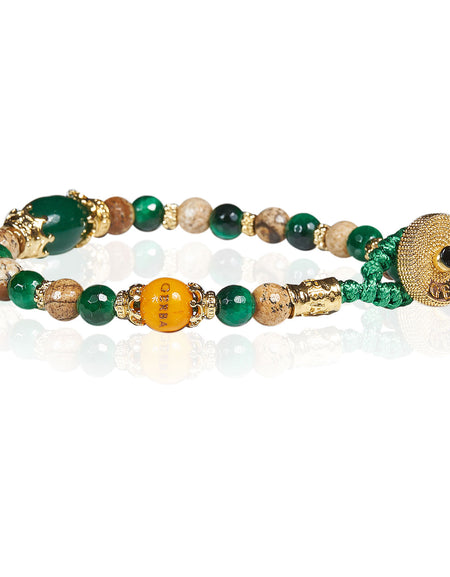 GERBA Bracciale Donna Lab Occhio di Tigre Verde e Paesina