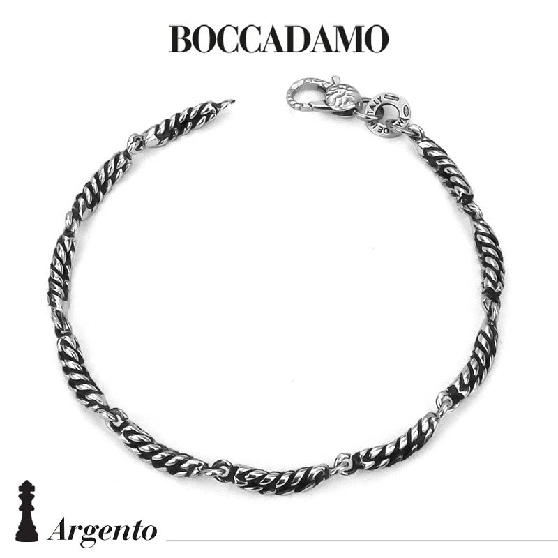 Bracciale Uomo BOCCADAMO MAN in Argento 925 Maglia a Filo Ritorto