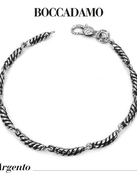 Bracciale Uomo BOCCADAMO MAN in Argento 925 Maglia a Filo Ritorto