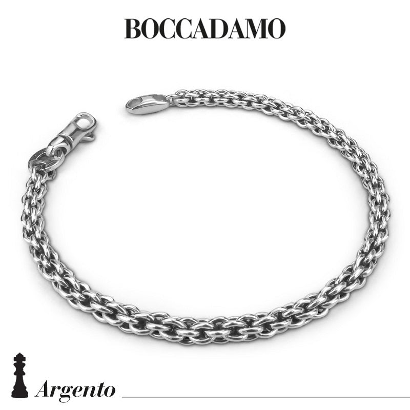 Bracciale Uomo BOCCADAMO MAN in Argento 925 Maglia Cestina