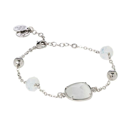 BOCCADAMO MYA Bracciale Cristalli White Opal e Sfere Rodio