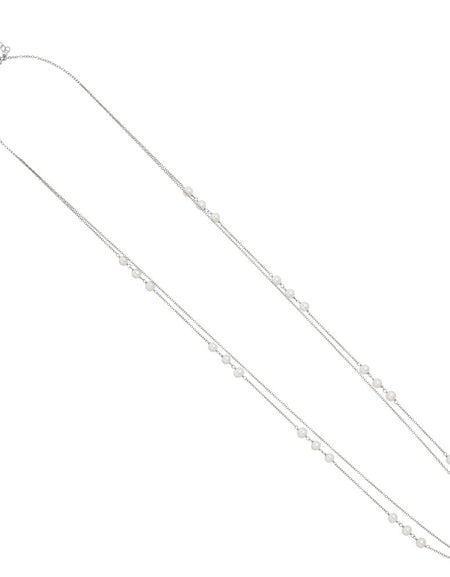 BOCCADAMO MYA Collana Lunga a Doppio Filo con Tris di Perle Naturali