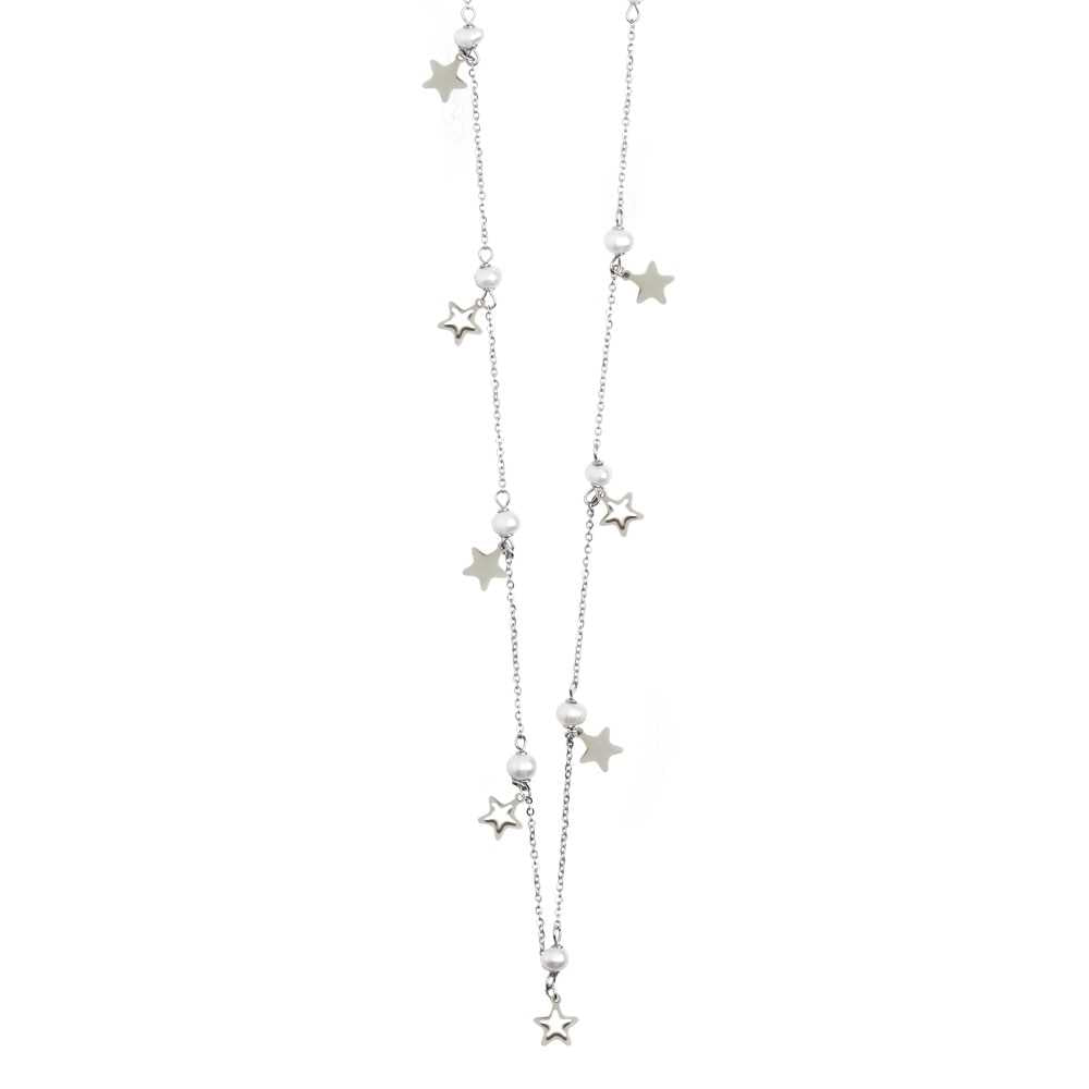 BOCCADAMO MYA Collana Lunga con Perle e Charms Stelle