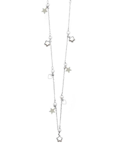 BOCCADAMO MYA Collana Lunga con Perle e Charms Cuori Stelle e Fiori
