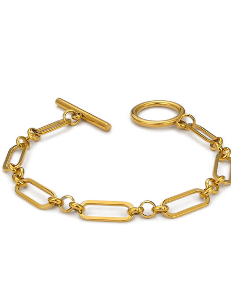 BOCCADAMO MYA Bracciale dorato a catena Maglia Rettangolare e Rolò