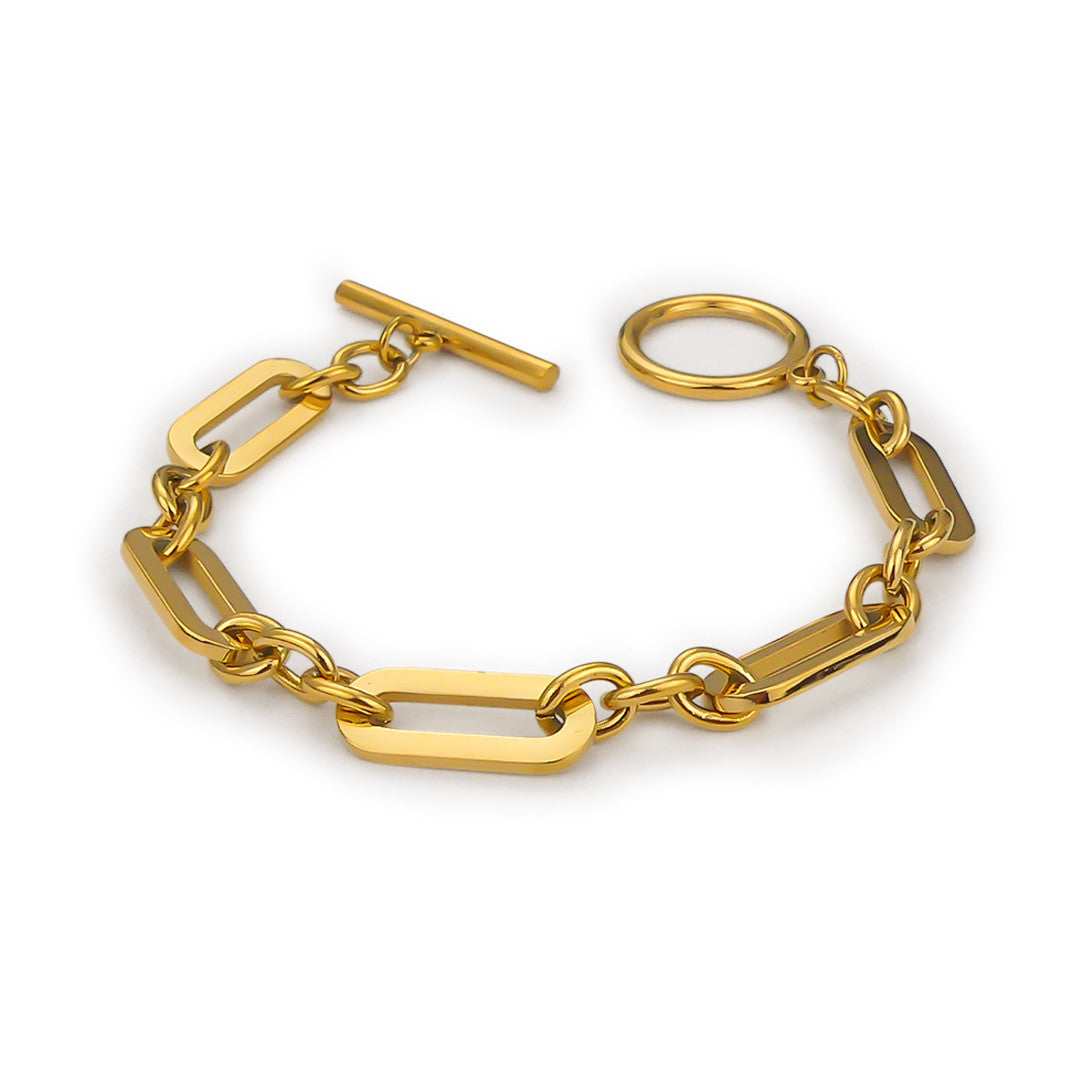 BOCCADAMO MYA Bracciale dorato a catena Maglia Rettangolare Piatta e Rolò