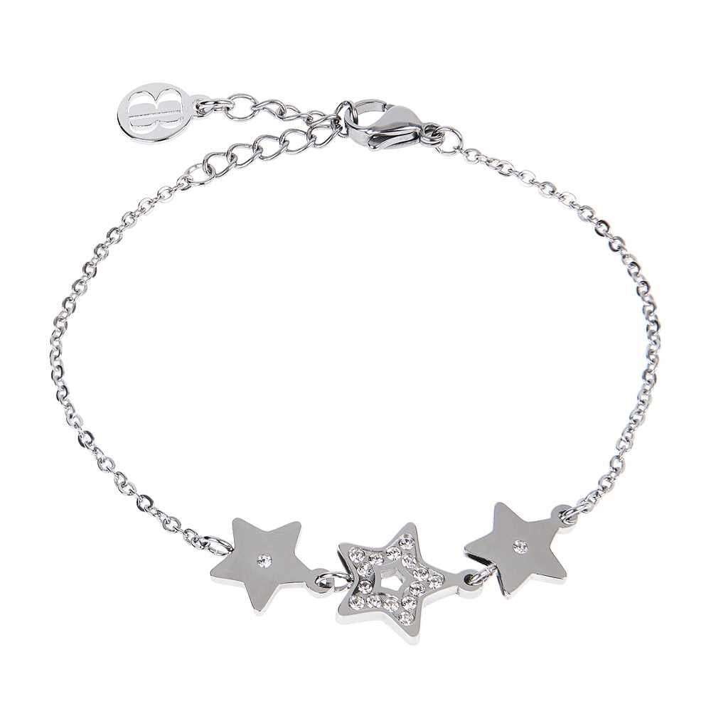 BOCCADAMO MYA Bracciale Stelle e Zirconi Bianchi