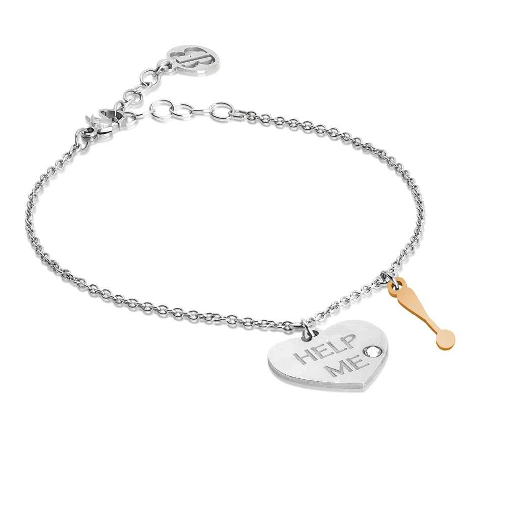 BOCCADAMO MYA Bracciale Cuore "Help Me" e Zircone Bianco