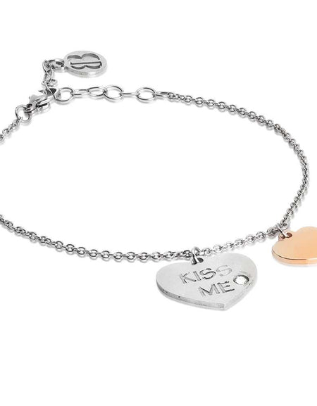 BOCCADAMO MYA Bracciale Cuore "Kiss Me" e Zircone Bianco