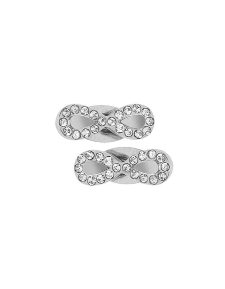 BOCCADAMO MYA Orecchini al lobo Infinito Rodio con Strass Bianchi