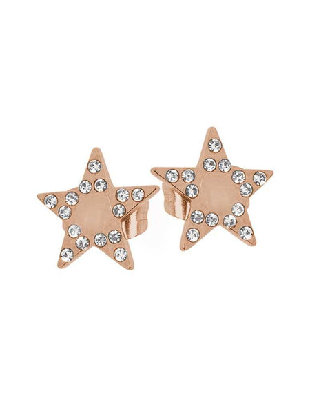 BOCCADAMO MYA Orecchini al lobo Stelle Rosè con Strass Bianchi