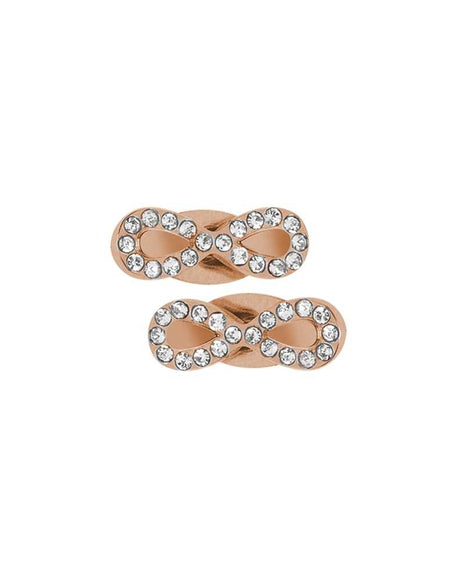 BOCCADAMO MYA Orecchini al lobo Infinito Rosè con Strass Bianchi