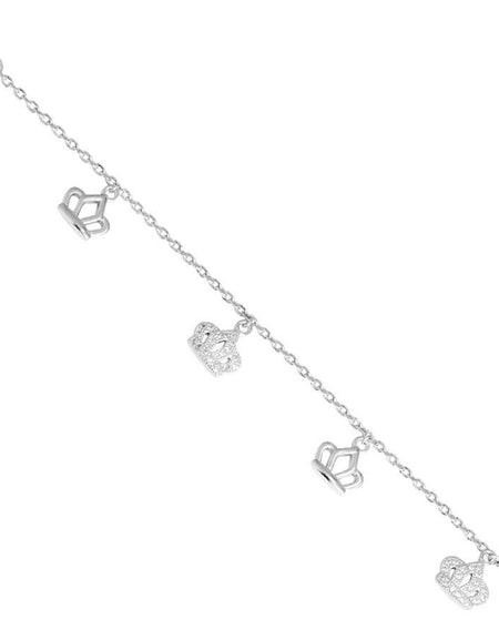 BOCCADAMO MYA Bracciale Charms Corone lisce e zirconate in Argento 925