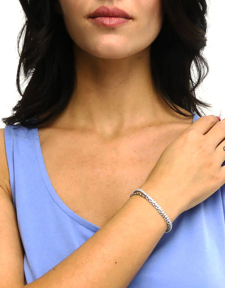 BOCCADAMO MYA Bracciale a Doppio Filo Tennis Zirconi Bianchi