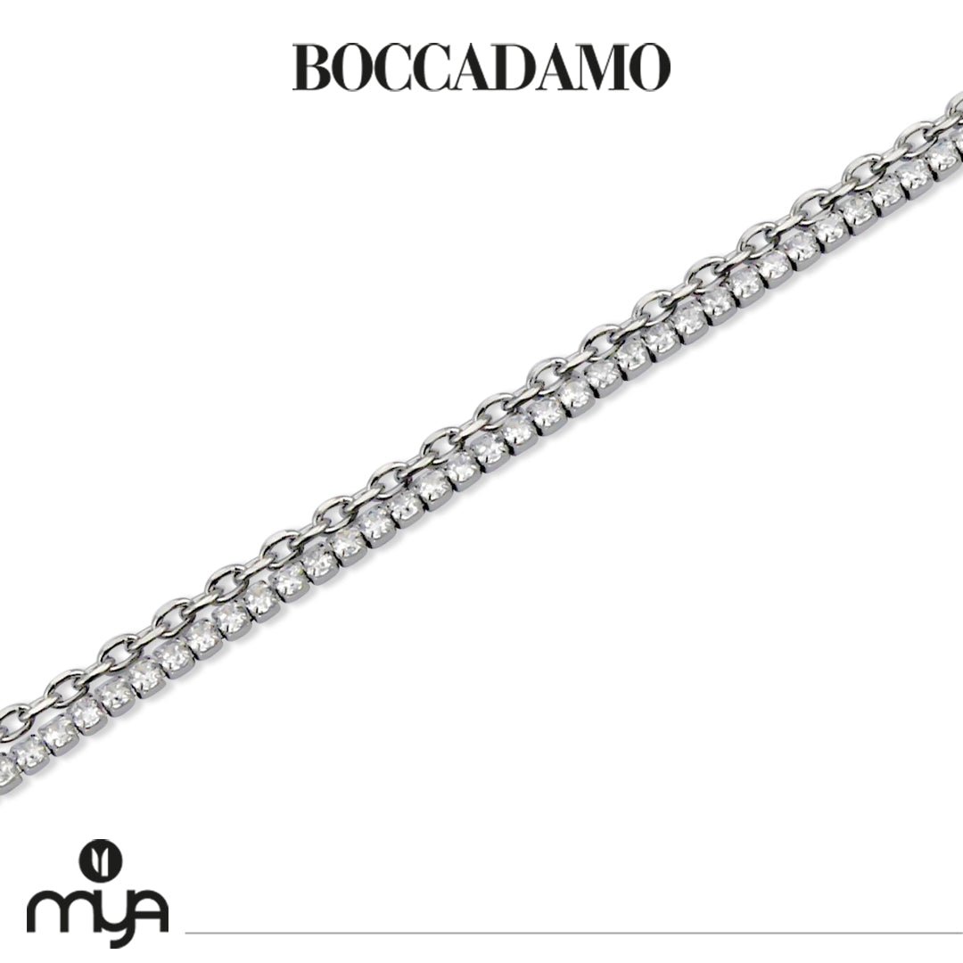 BOCCADAMO MYA Bracciale a Doppio Filo Tennis Zirconi Bianchi