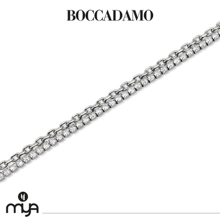 BOCCADAMO MYA Bracciale a Doppio Filo Tennis Zirconi Bianchi