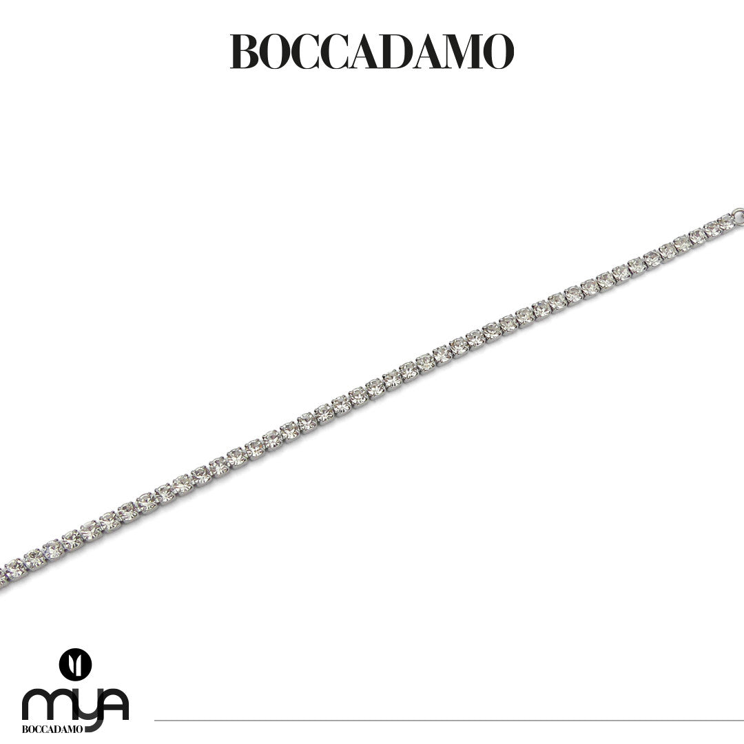 BOCCADAMO MYA Bracciale Tennis con Zirconi Bianchi in Acciaio