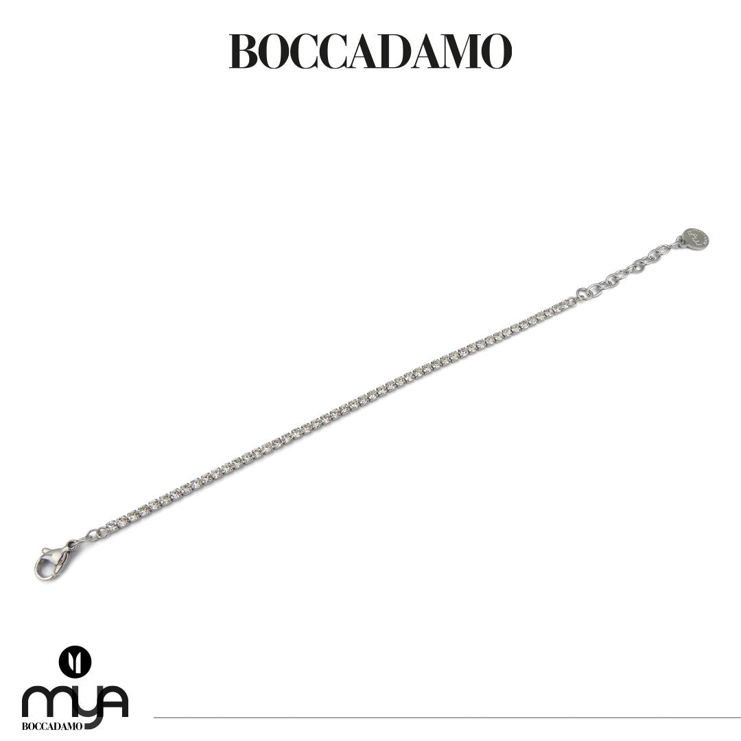 BOCCADAMO MYA Bracciale Tennis con Zirconi Bianchi in Acciaio