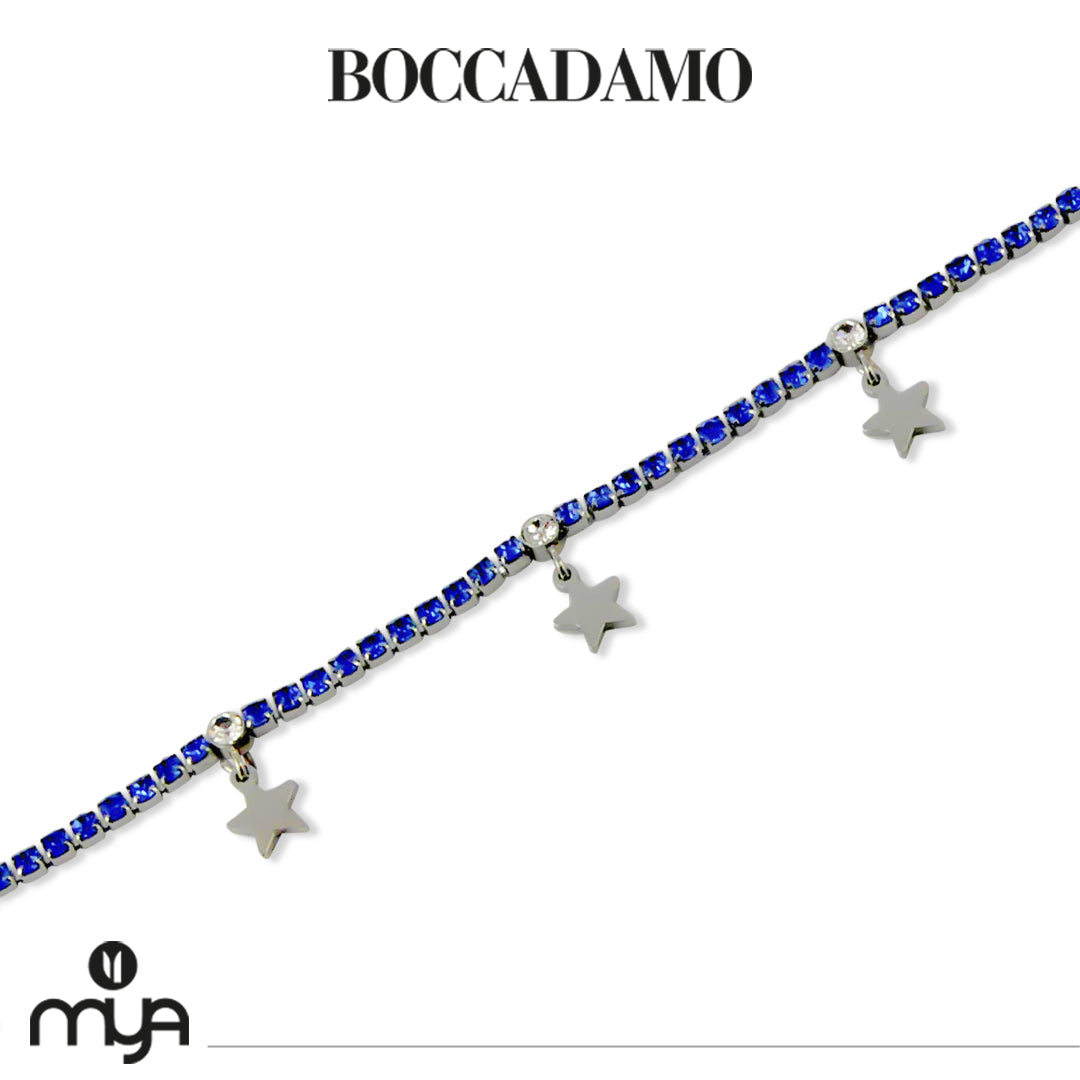 BOCCADAMO MYA Bracciale Tennis Zirconi Blu e Charms Stelle