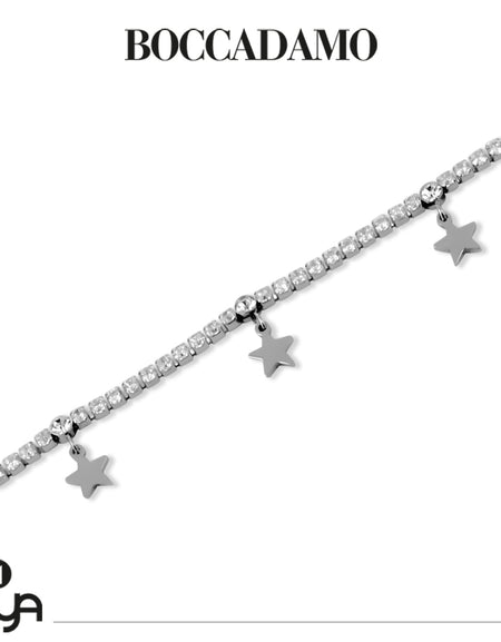 BOCCADAMO MYA Bracciale Tennis Zirconi Bianchi e Charms Stelle