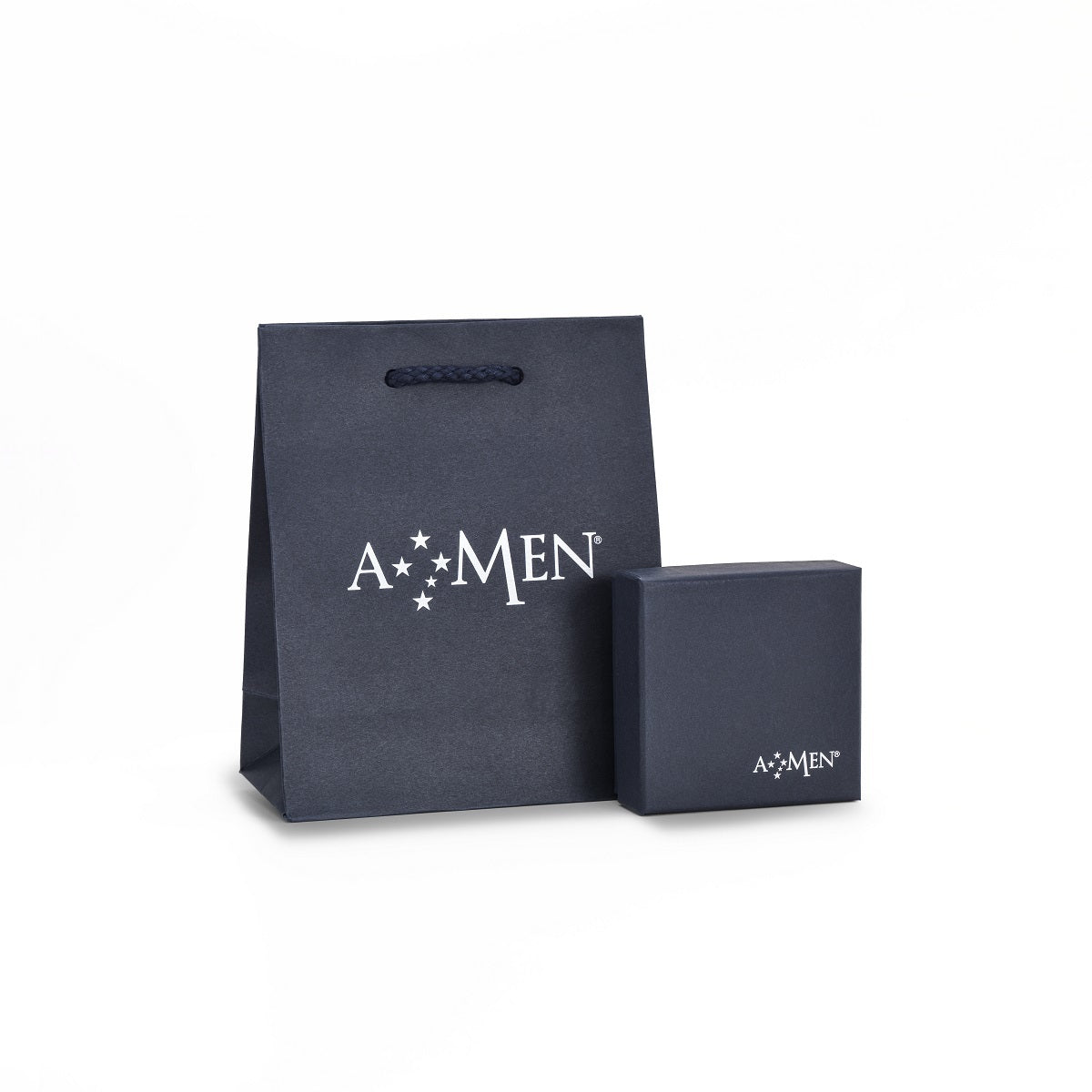 AMEN Anello Unisex a Fascia "Padre Nostro" in Argento 925 brunito