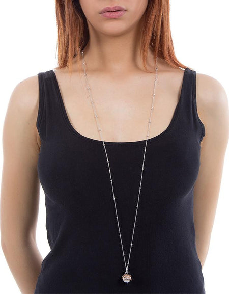 BOCCADAMO MYA Collana Chiama Angeli Rodio Piccolo con Cuori rosè