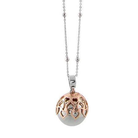 BOCCADAMO MYA Collana Chiama Angeli Rodio Grande con Cuori Rosè