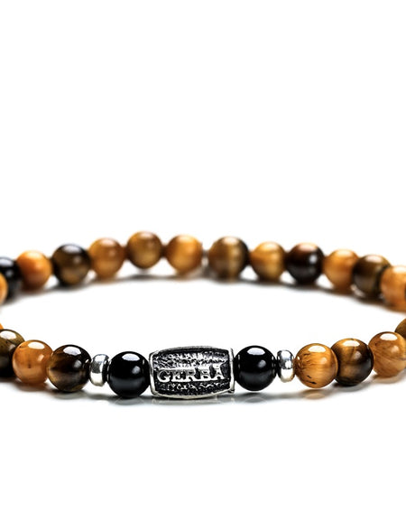 Bracciale Uomo GERBA JEWELS TIGER EYE Stone collection Argento 925