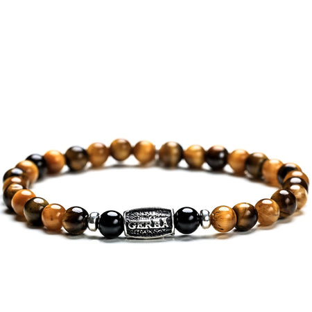 Bracciale Uomo GERBA JEWELS TIGER EYE Stone collection Argento 925