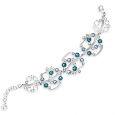 Bracciale donna BOCCADAMO HAREM con cristalli blu acquamarina e zirconi bianchi