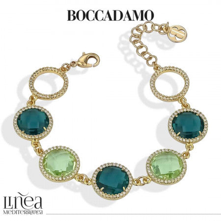 Bracciale donna BOCCADAMO SHARADA placcato oro giallo con cristalli bicolor