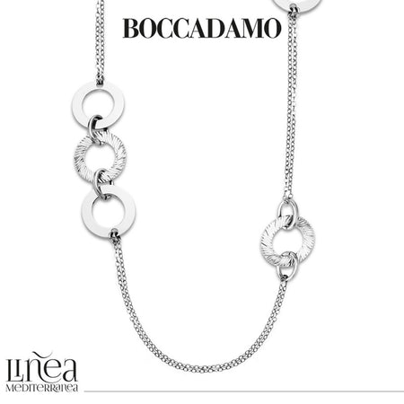 Collana donna BOCCADAMO Magic Circle rodiata con decori circolari