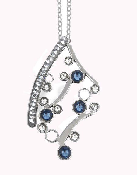 Collana donna BOCCADAMO HAREM con pendente a vela e cristalli blue denim