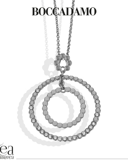 Collana donna BOCCADAMO Magic Circle con pendenti concentrici e cristalli