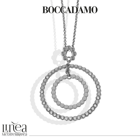 Collana donna BOCCADAMO Magic Circle con pendenti concentrici e cristalli
