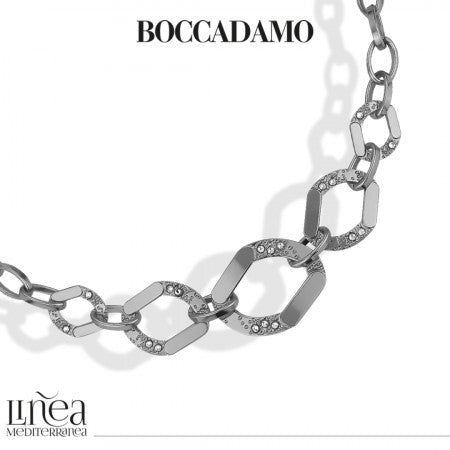Collana donna BOCCADAMO Magic Chain maglie romboidali degradè e cristalli