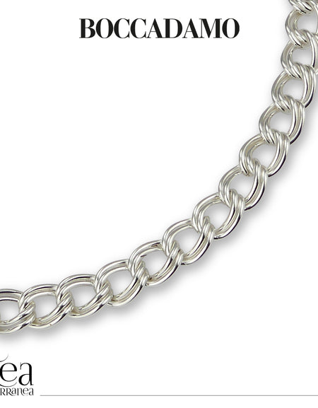 Collana donna BOCCADAMO My Chain rodiata a maglia grumetta doppia