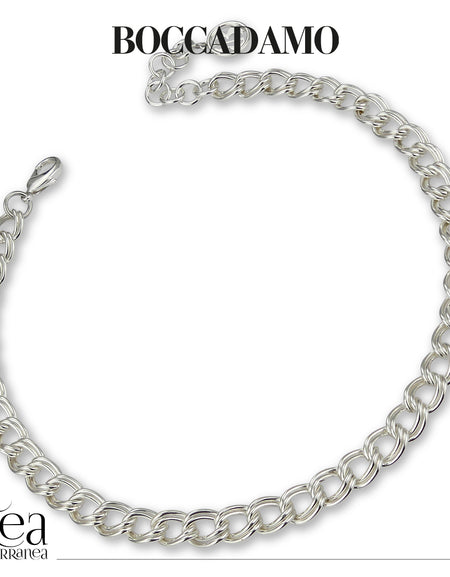 Collana donna BOCCADAMO My Chain rodiata a maglia grumetta doppia