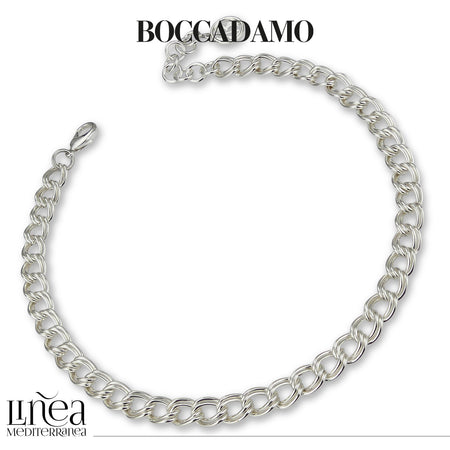 Collana donna BOCCADAMO My Chain rodiata a maglia grumetta doppia