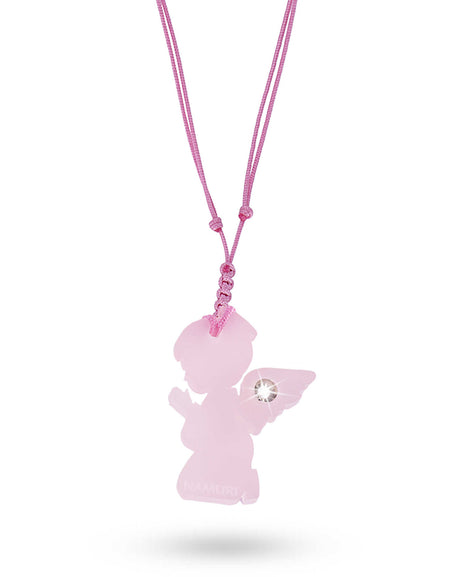 NAMURI BABY Cofanetto Blister Ciondolo Angelo Rosa con Diamante 0.03ct